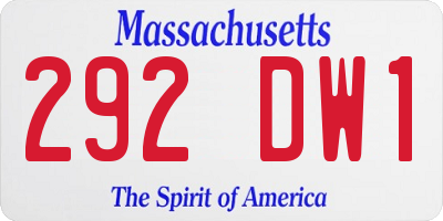 MA license plate 292DW1