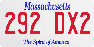 MA license plate 292DX2