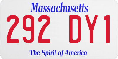 MA license plate 292DY1