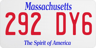 MA license plate 292DY6