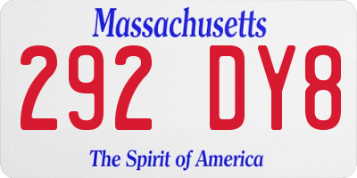 MA license plate 292DY8