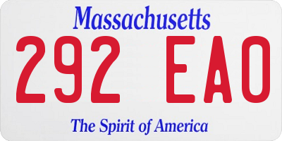 MA license plate 292EA0
