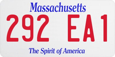 MA license plate 292EA1