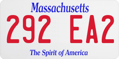 MA license plate 292EA2