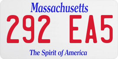 MA license plate 292EA5