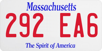 MA license plate 292EA6