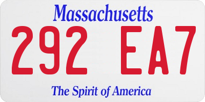 MA license plate 292EA7