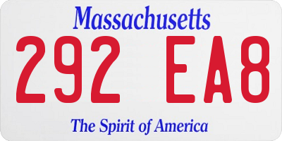MA license plate 292EA8