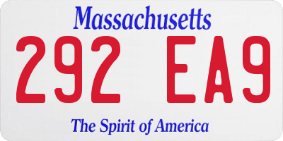 MA license plate 292EA9