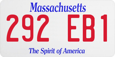 MA license plate 292EB1