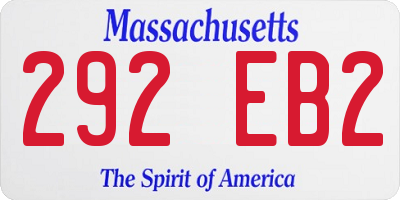 MA license plate 292EB2