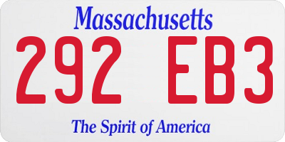MA license plate 292EB3