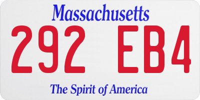 MA license plate 292EB4