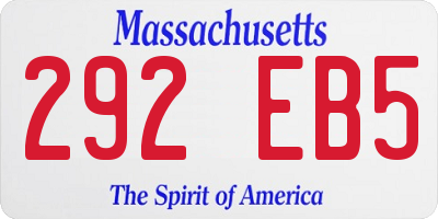 MA license plate 292EB5