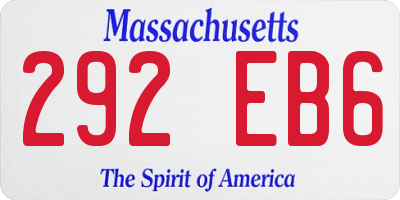 MA license plate 292EB6