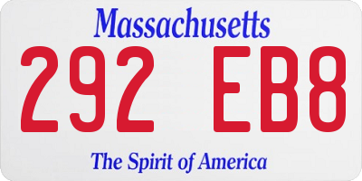 MA license plate 292EB8