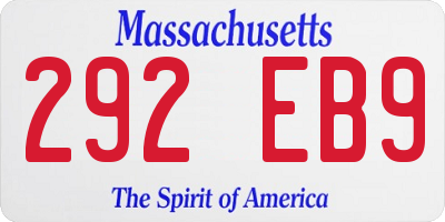 MA license plate 292EB9