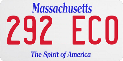 MA license plate 292EC0