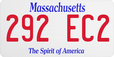 MA license plate 292EC2