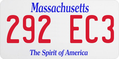 MA license plate 292EC3