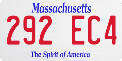 MA license plate 292EC4