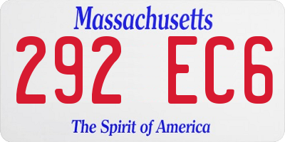 MA license plate 292EC6