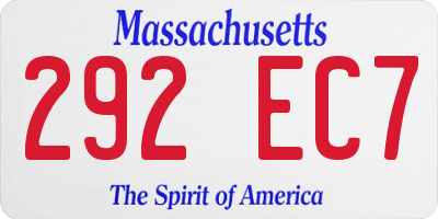 MA license plate 292EC7