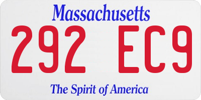 MA license plate 292EC9