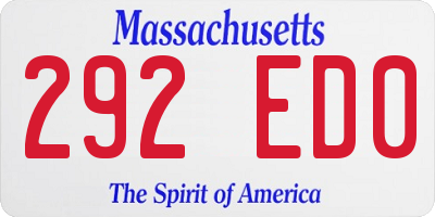 MA license plate 292ED0