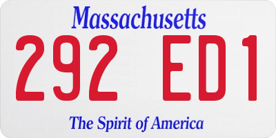 MA license plate 292ED1