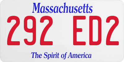 MA license plate 292ED2
