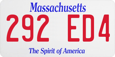 MA license plate 292ED4