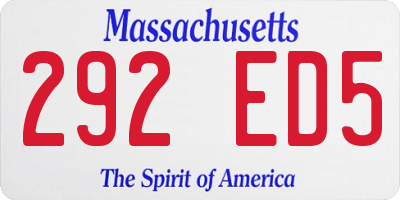MA license plate 292ED5