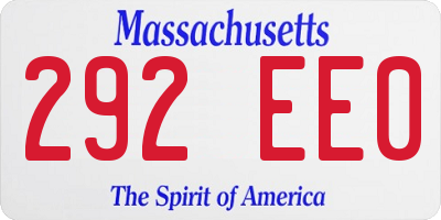 MA license plate 292EE0