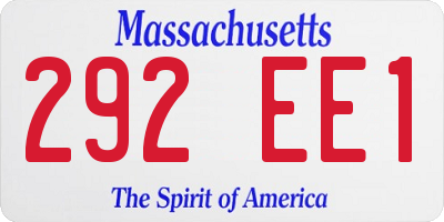 MA license plate 292EE1
