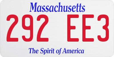 MA license plate 292EE3