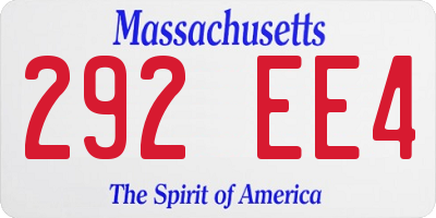 MA license plate 292EE4