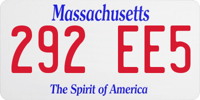 MA license plate 292EE5