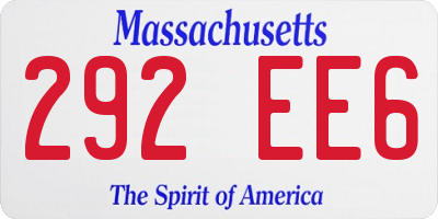 MA license plate 292EE6