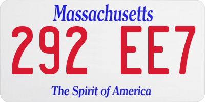 MA license plate 292EE7