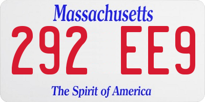 MA license plate 292EE9