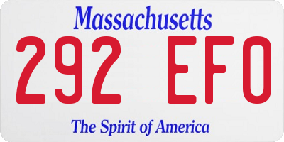 MA license plate 292EF0