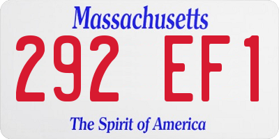 MA license plate 292EF1