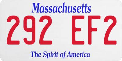 MA license plate 292EF2