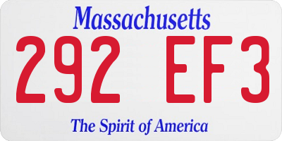 MA license plate 292EF3