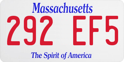 MA license plate 292EF5