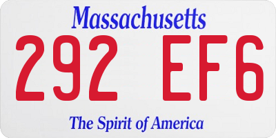 MA license plate 292EF6