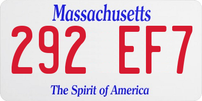MA license plate 292EF7