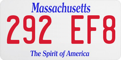 MA license plate 292EF8