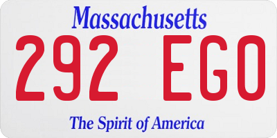 MA license plate 292EG0